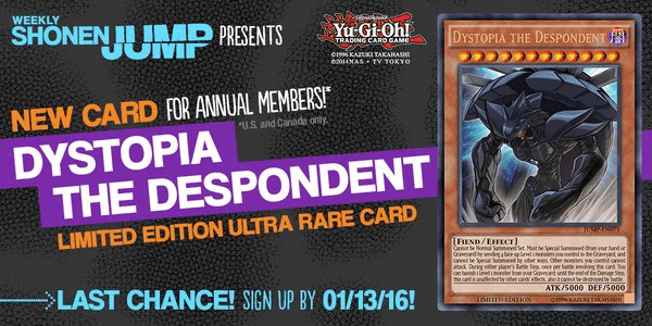 Weekly Shonen Jump January 2016 membership cover